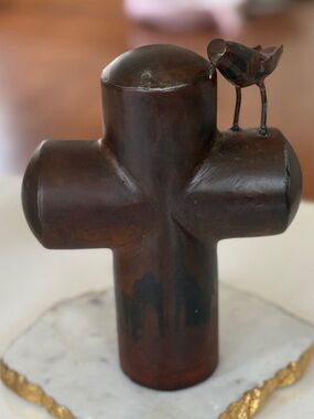 Jan Barboglio The Covenant Cardinal cross forged iron retined